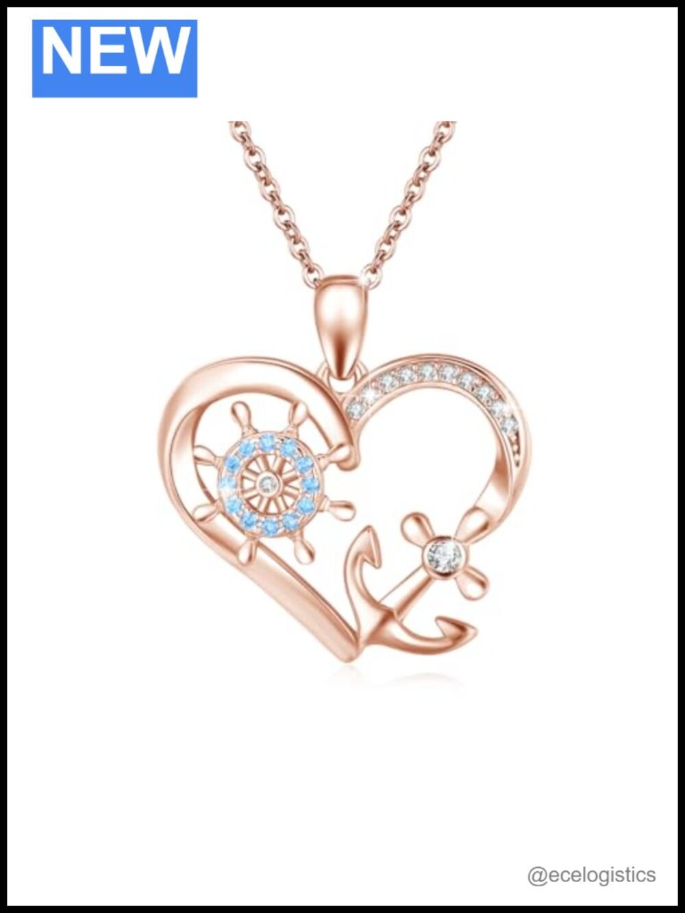 Sterling Silver Anchor Heart Pendant Necklace Graduation Gift